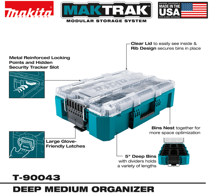 Makita MAKTRAK™ Deep Medium Organizer - Mississauga Hardware Centre Inc