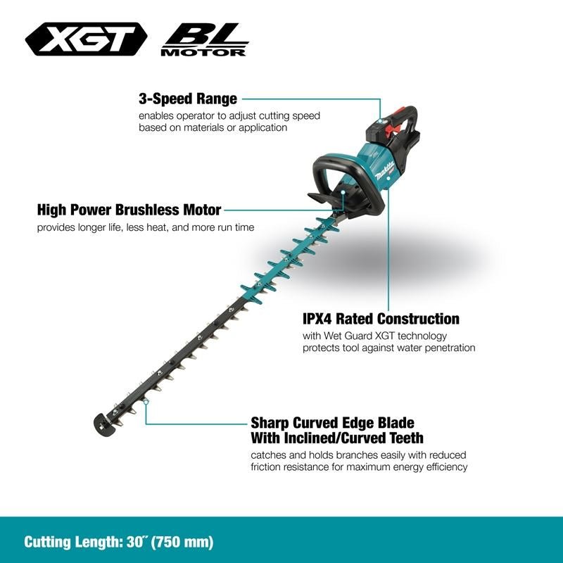 Makita UH005GZ 40Vmax XGT Brushless 29 - 1/2in Hedge Trimmer - Tool Only - Mississauga Hardware Centre Inc
