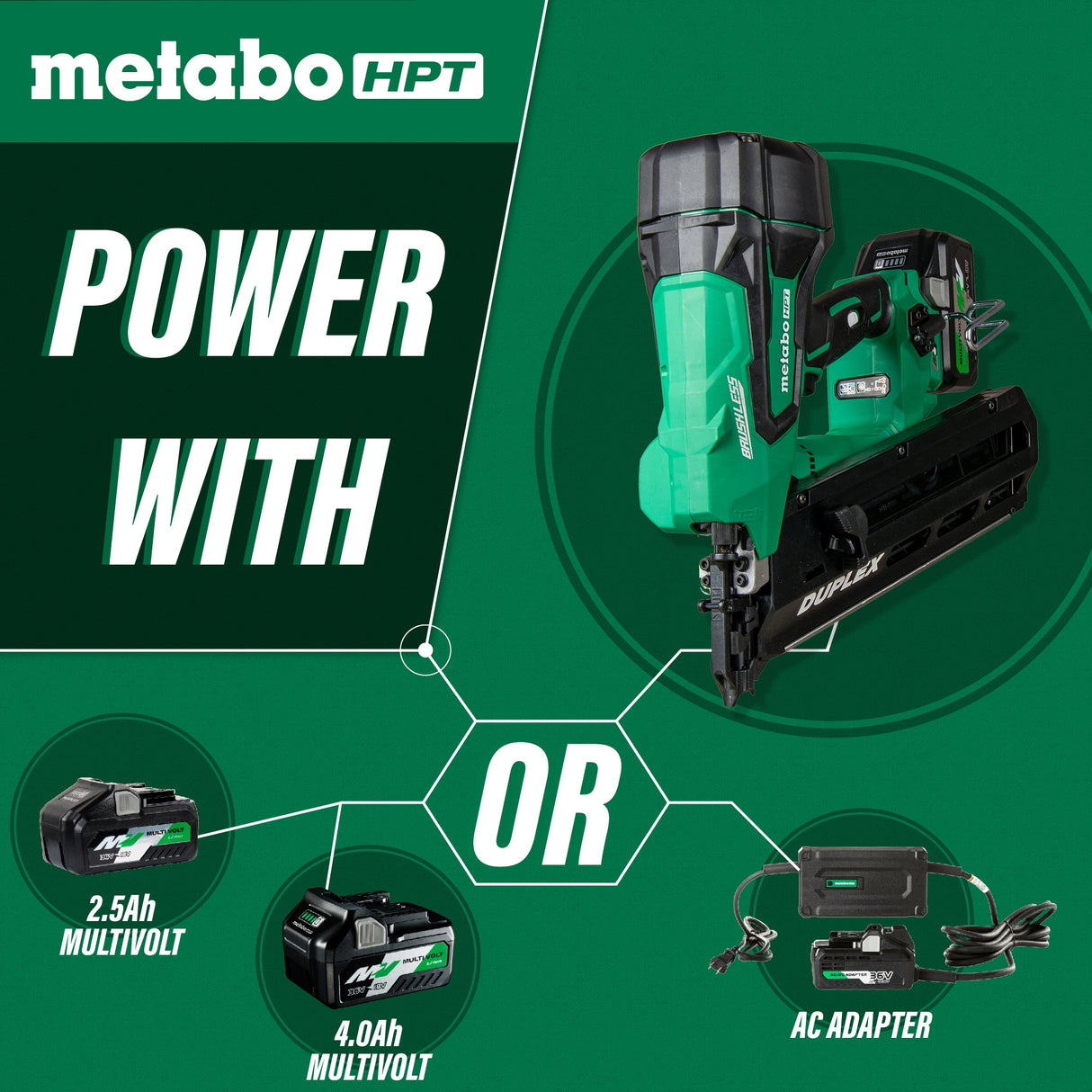 metabo HPT 36V 3 - 1/2 Inch Duplex Nailer - Mississauga Hardware Centre Inc