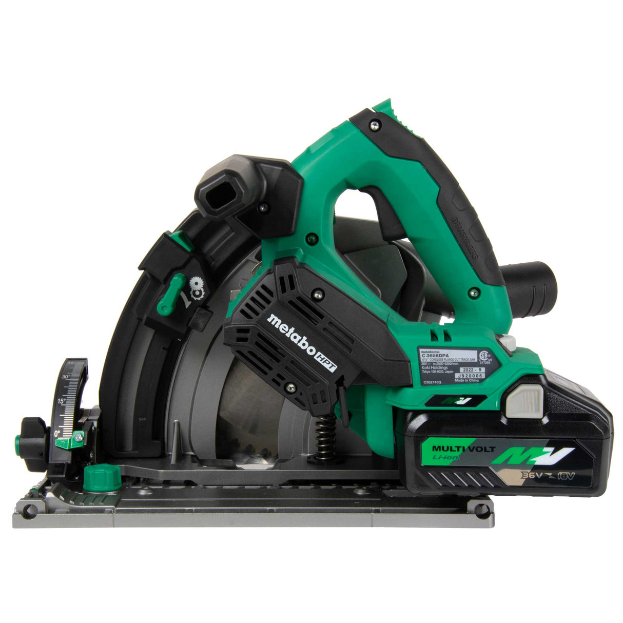 metabo HPT C3606DPAM 36V MultiVolt™ Cordless 6 - 1/2" Track Saw Kit - Mississauga Hardware Centre Inc