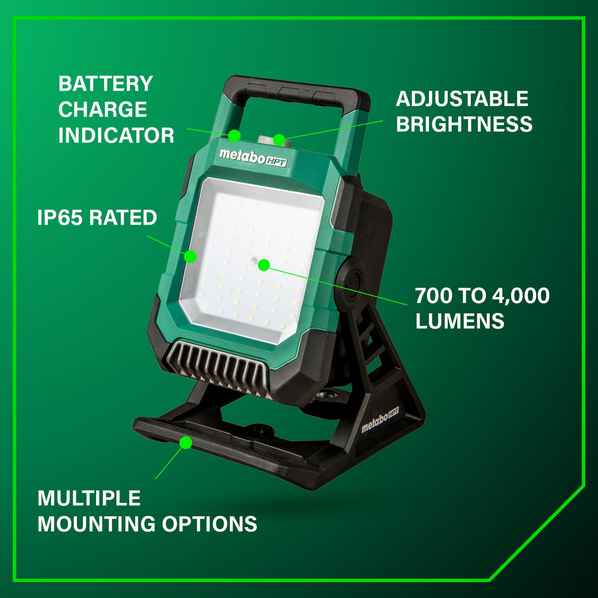metabo HPT UB18DCQ4M 18V MultiVolt Cordless 4,000 Lumen LED Work Light (Tool Body Only) - Mississauga Hardware Centre Inc