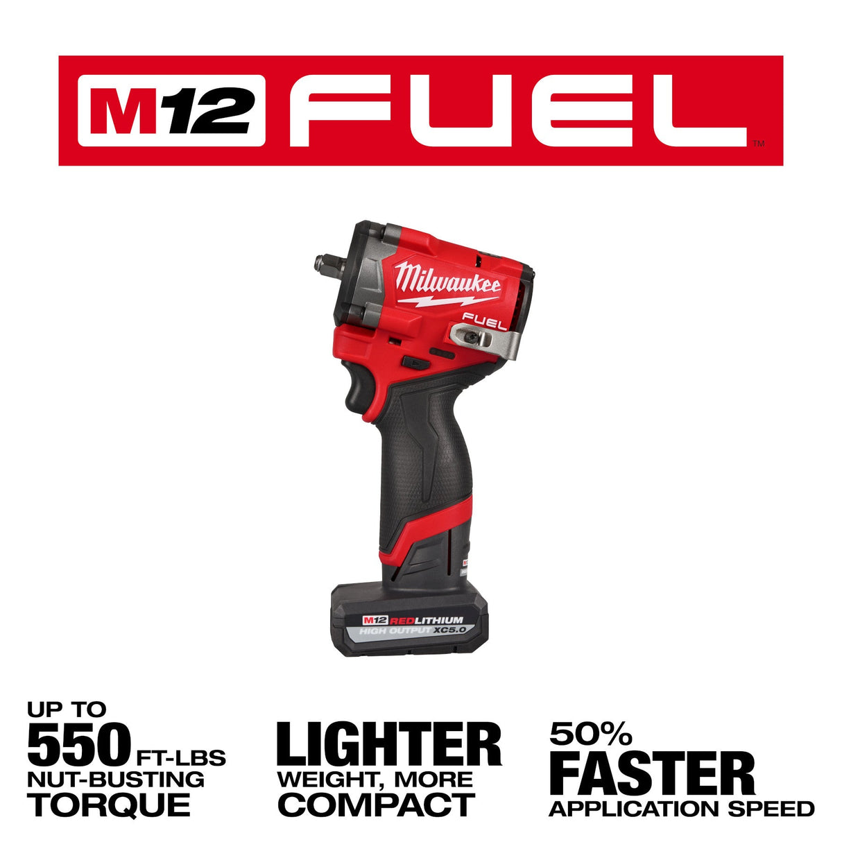 Milwaukee 2562 - 22 M12 FUEL™ Stubby 3/8" Impact Wrench Kit - Mississauga Hardware Centre Inc