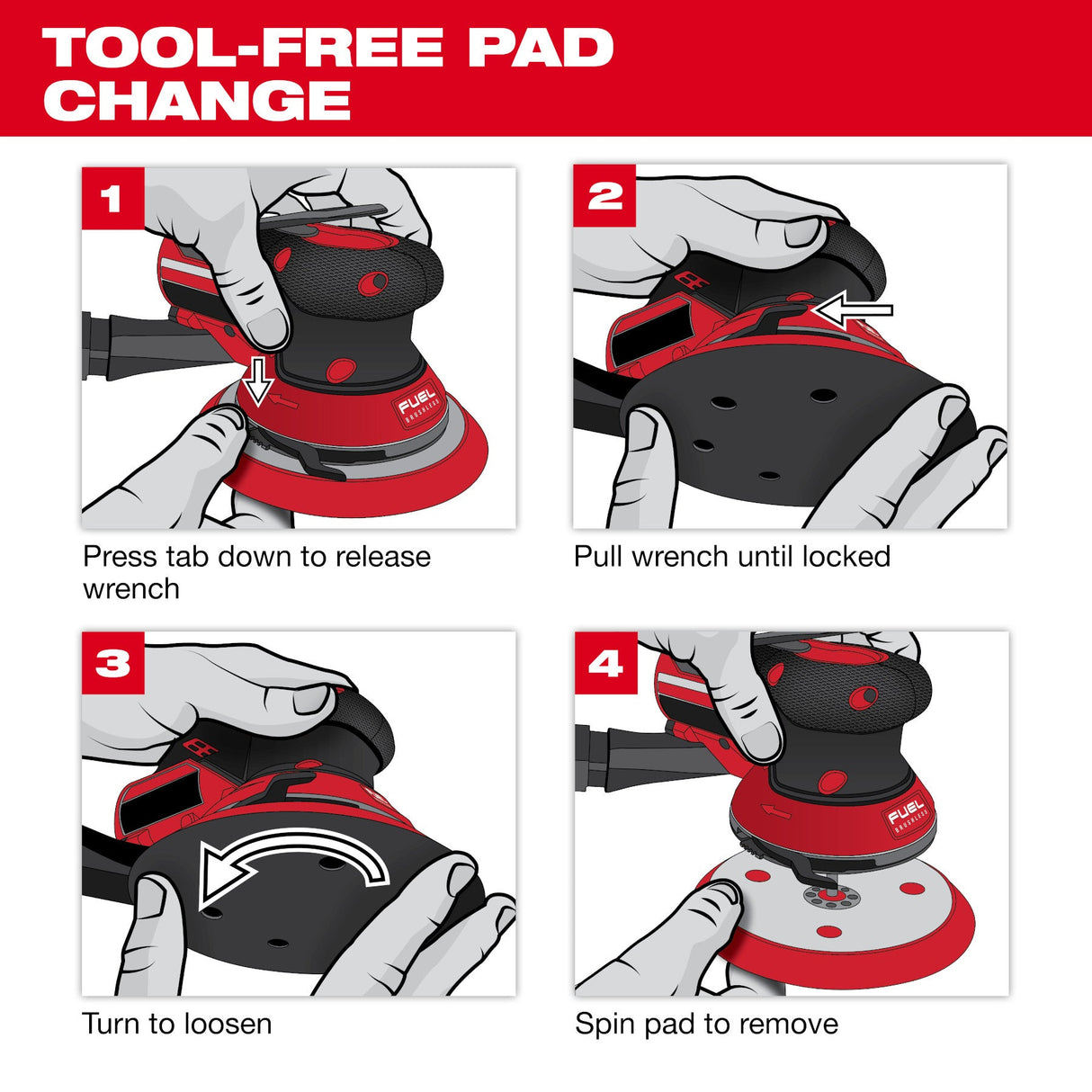 Milwaukee 2584 - 22CX M12™ FUEL™ 6" Random Orbital Sander Kit (3/32") - Mississauga Hardware Centre Inc