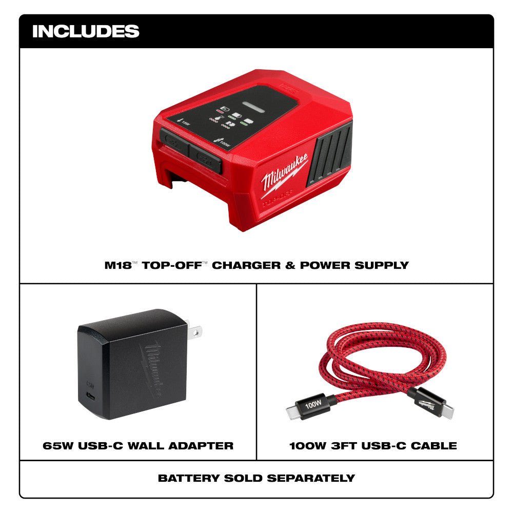 MILWAUKEE 2847 - 20 M18™ TOP - OFF™ Charger & Power Supply - Mississauga Hardware Centre Inc