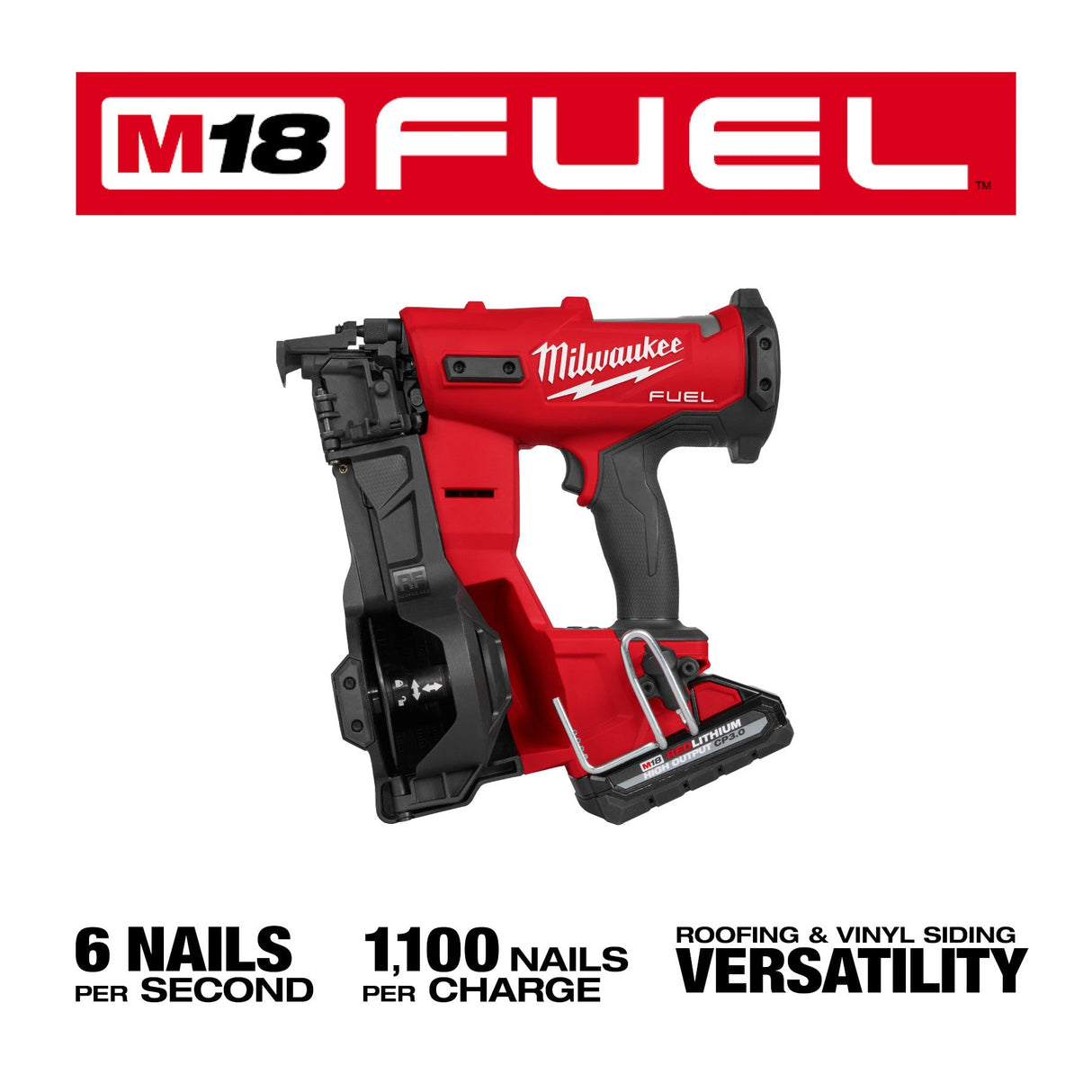 Milwaukee 2909 - 21 M18 FUEL™ Coil Roofing Nailer Kit - Mississauga Hardware Centre Inc