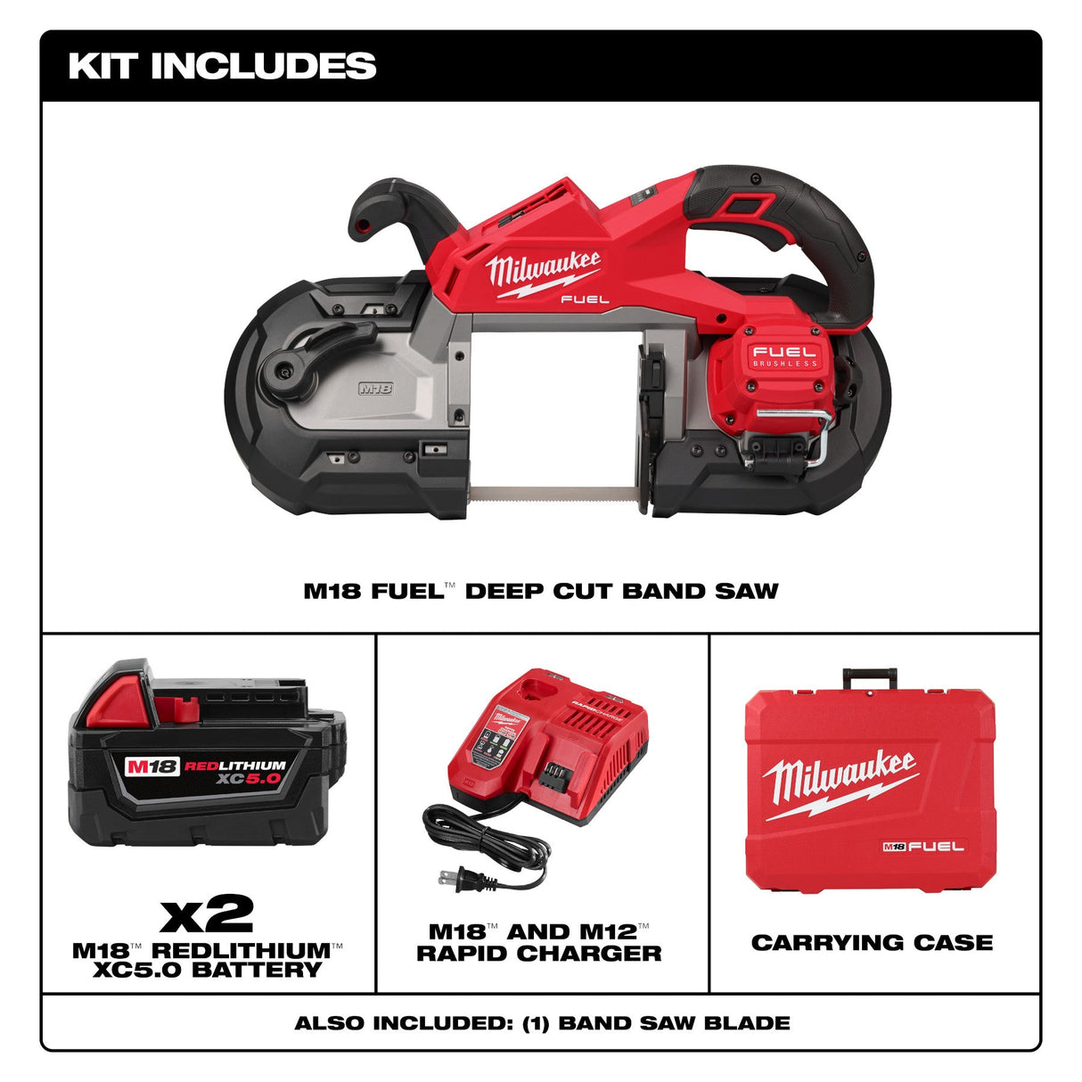 Milwaukee 2929 - 22 M18 FUEL™ Deep Cut Band Saw Kit - Mississauga Hardware Centre Inc