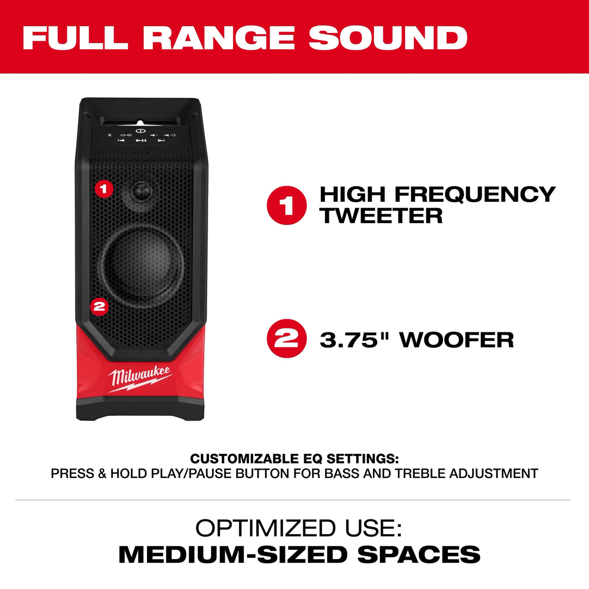 Milwaukee 2954 - 20 M18™ Bluetooth® Jobsite Speaker - Mississauga Hardware Centre Inc