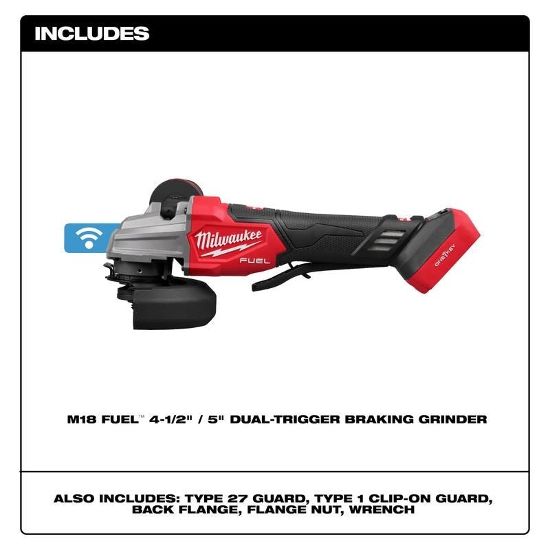 Milwaukee 2986 - 20 M18 FUEL 4 - 1/2 in / 5 in Dual - Trigger Braking Grinder - Mississauga Hardware Centre Inc