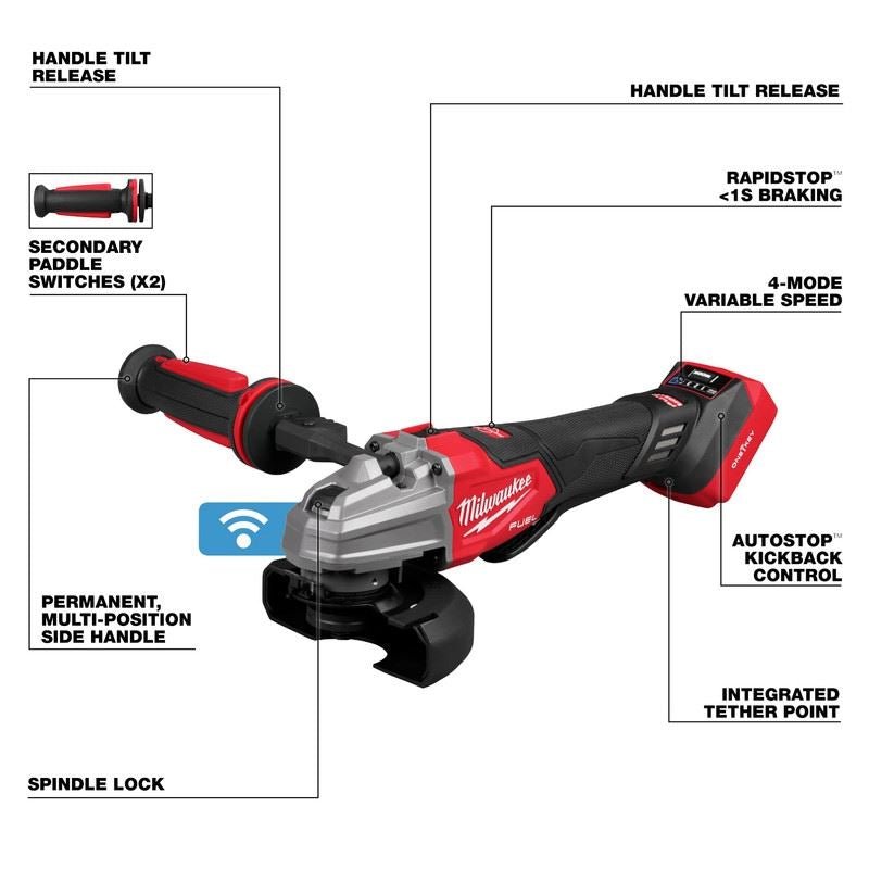 Milwaukee 2986 - 20 M18 FUEL 4 - 1/2 in / 5 in Dual - Trigger Braking Grinder - Mississauga Hardware Centre Inc