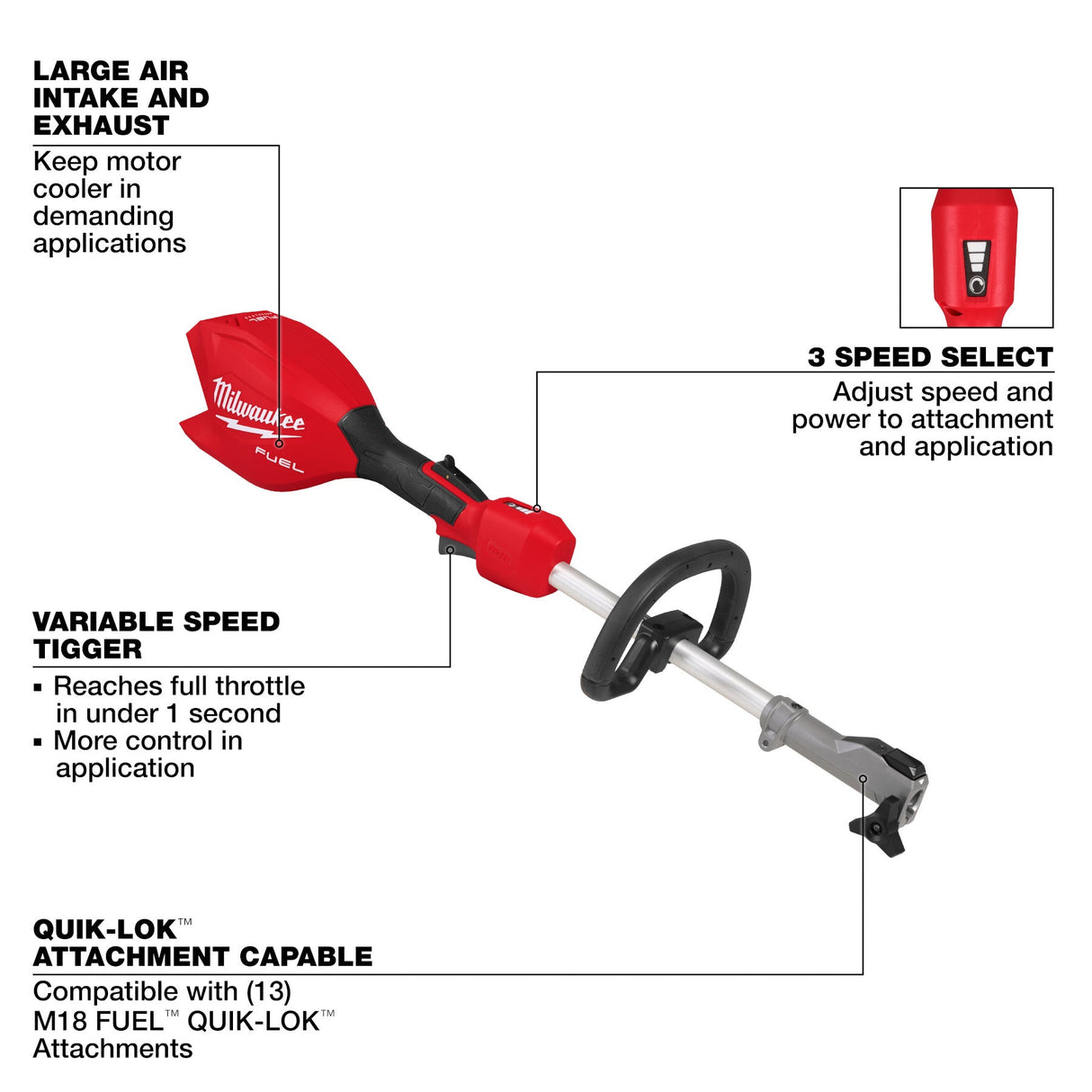 Milwaukee 3016 - 20 M18 FUEL™ Power Head w/ QUIK - LOK™ - Mississauga Hardware Centre Inc