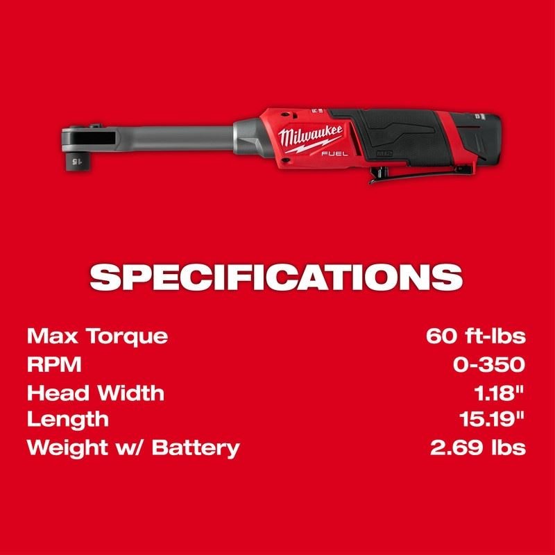 Milwaukee 3050 - 21 M12 FUEL INSIDER Extended Reach Box Ratchet - Mississauga Hardware Centre Inc