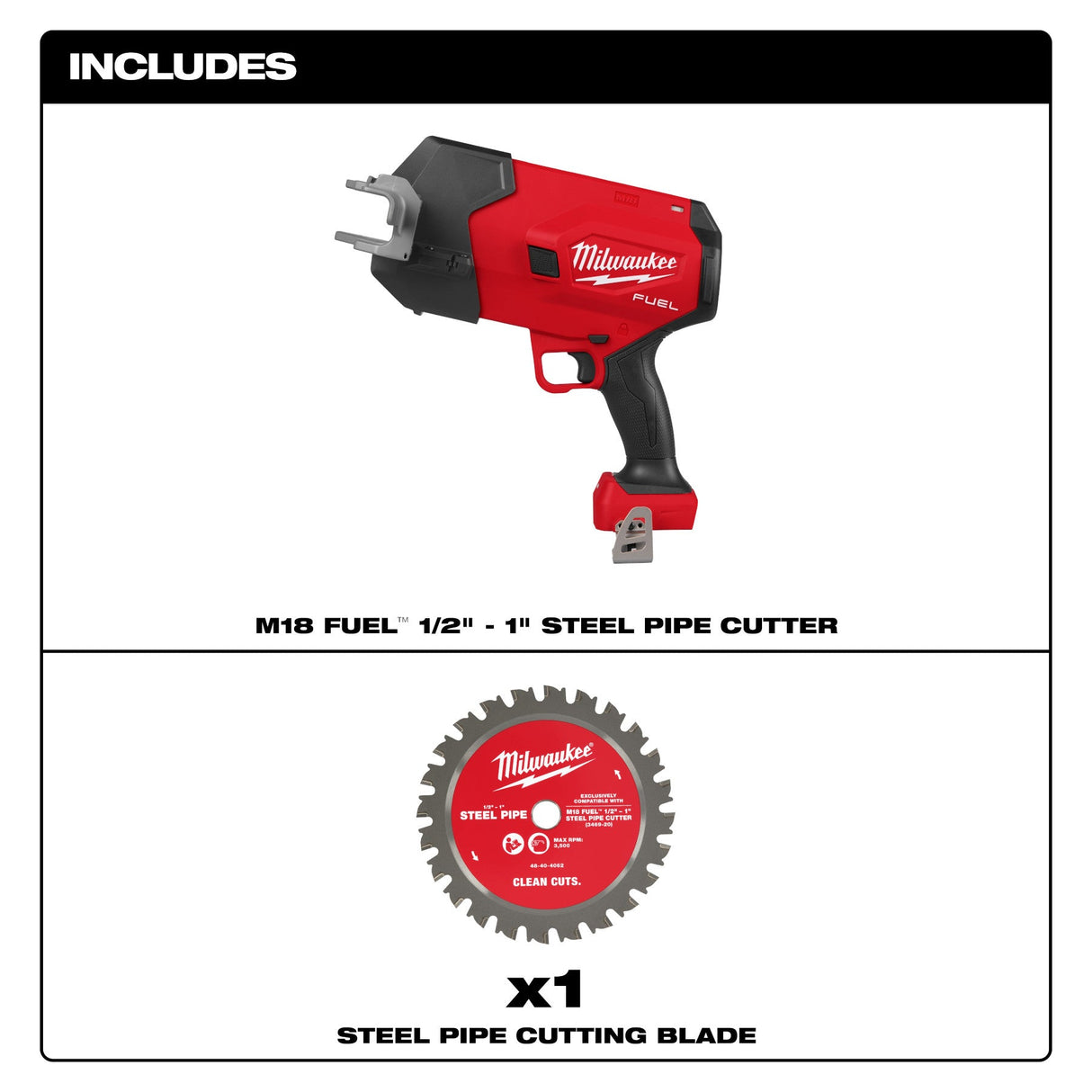 Milwaukee 3469 - 20 M18 FUEL™ ½” - 1” Steel Pipe Cutter - Mississauga Hardware Centre Inc