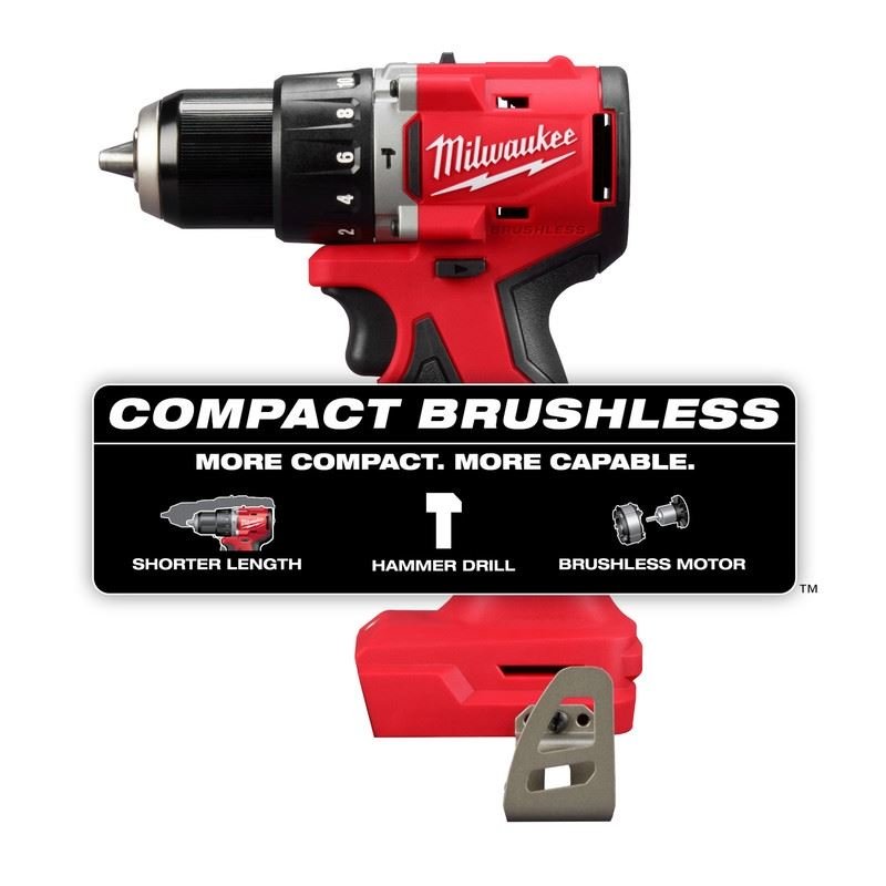 Milwaukee 3602 - 20 M18 Compact Brushless 1/2in Hammer Drill/Driver - Mississauga Hardware Centre Inc