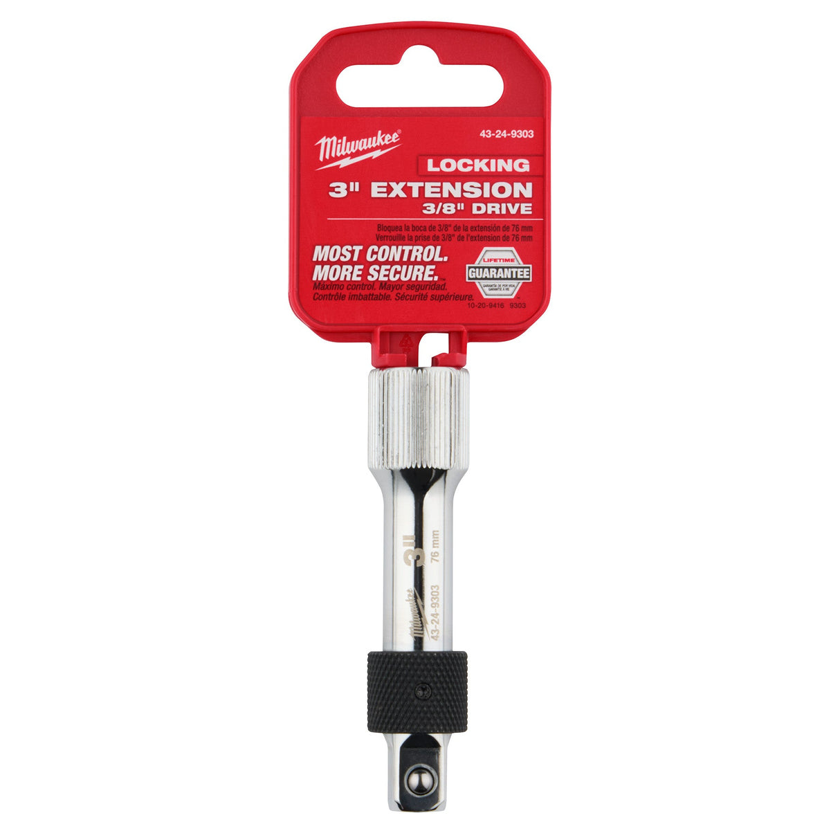 Milwaukee 43 - 24 - 9303 3/8" Drive 3" Locking Extension - Mississauga Hardware Centre Inc