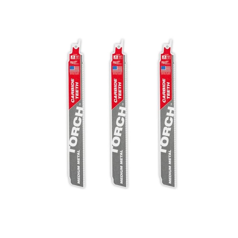 Milwaukee 48 - 00 - 5352 Sawzall Blades, CARBIDE Teeth For Medium Metal - 3 Pack - Mississauga Hardware Centre Inc