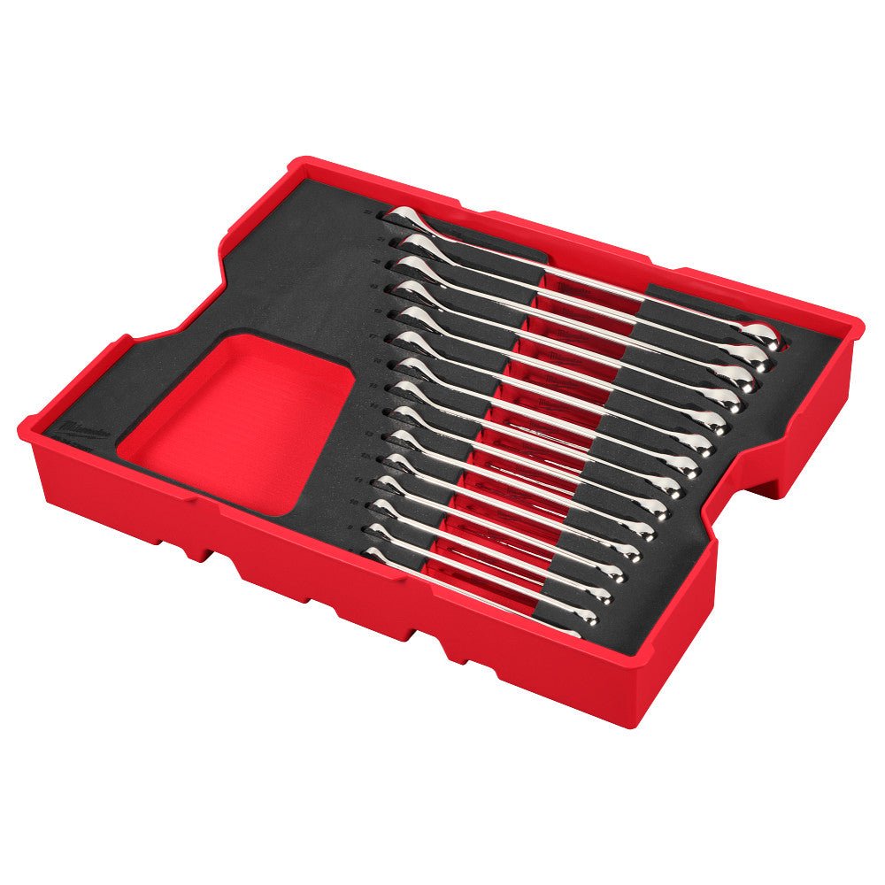 Milwaukee 48 - 22 - 0154 15pc. Metric Combination Wrench Set with Tray for PACKOUT™ Drawers - Mississauga Hardware Centre Inc
