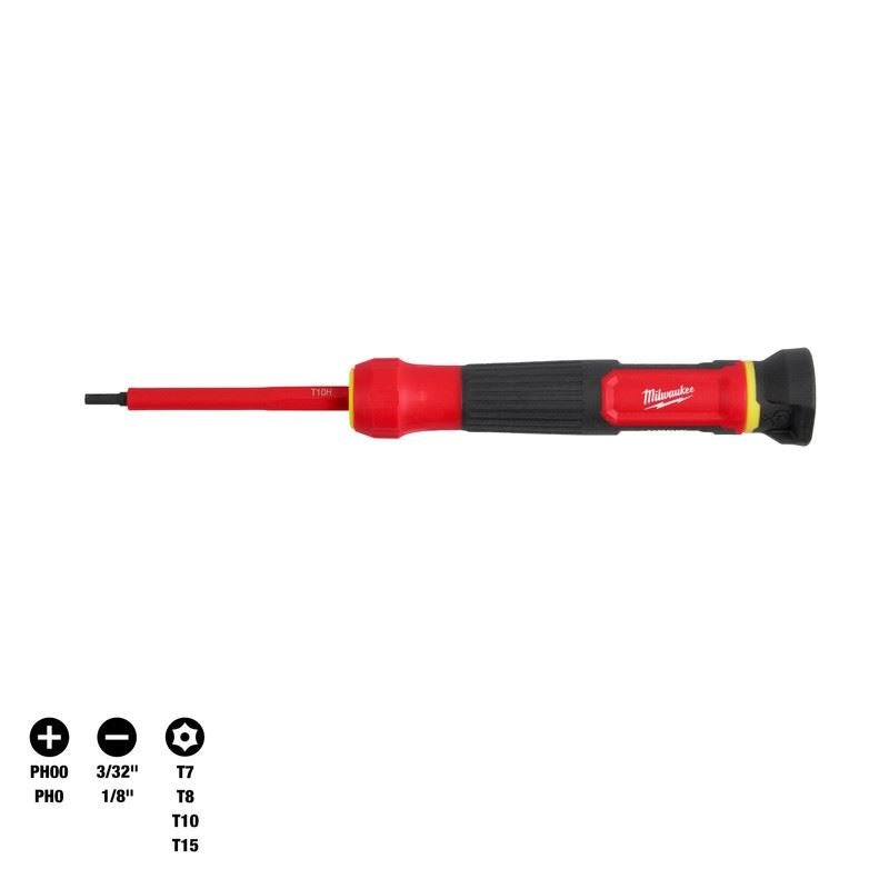 Milwaukee 48 - 22 - 2217 8 - in - 1 1000V Insulated Precision Multi - Bit Screwdriver - Mississauga Hardware Centre Inc
