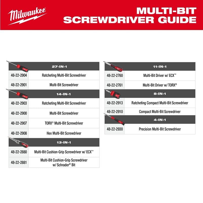 Milwaukee | 48 - 22 - 2904 27 - in - 1 Ratcheting Multi - Bit Screwdriver - Mississauga Hardware Centre Inc