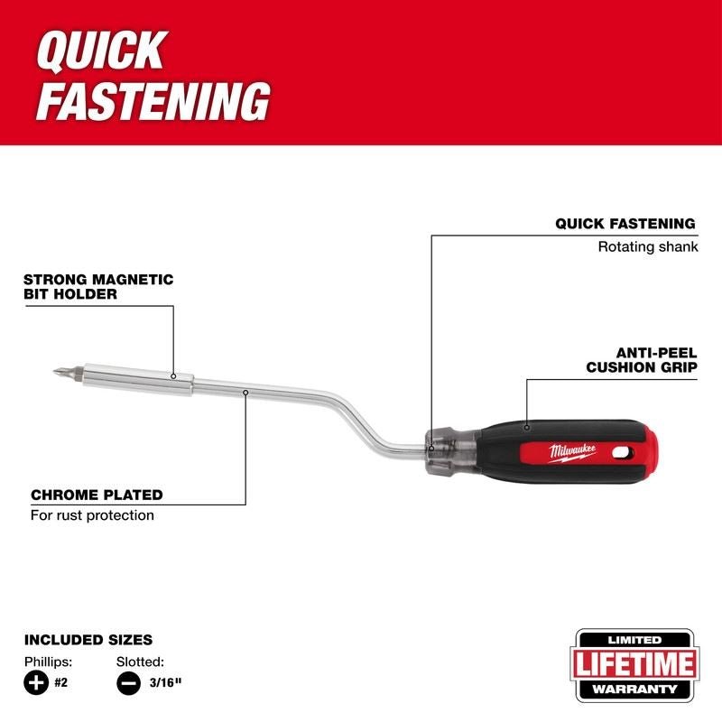Milwaukee 48 - 22 - 2916 2 - in - 1 Rotating Multi - Bit Screwdriver - Mississauga Hardware Centre Inc