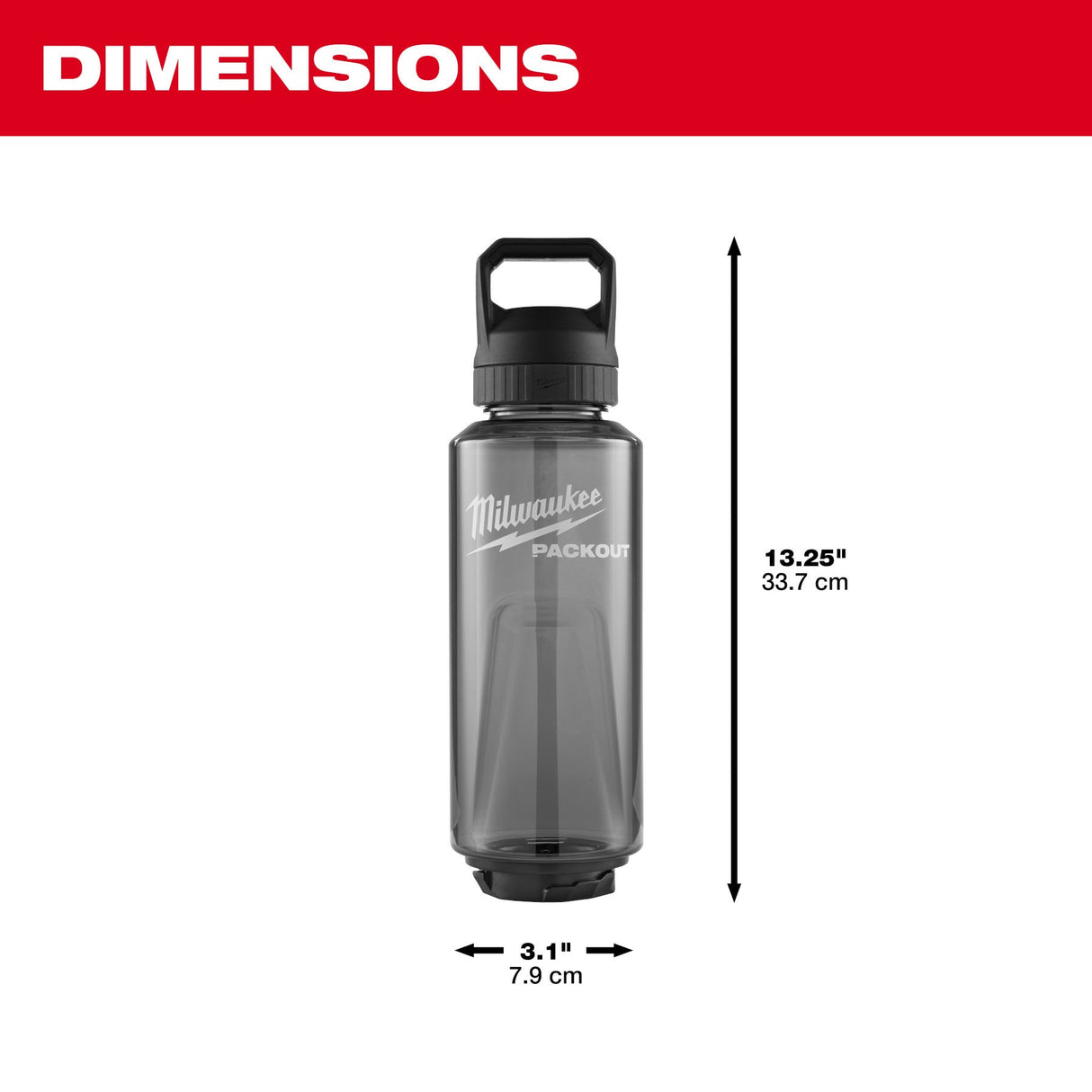 Milwaukee 48 - 22 - 8373R PACKOUT™ 48oz Bottle with Chug Lid - Black - Mississauga Hardware Centre Inc
