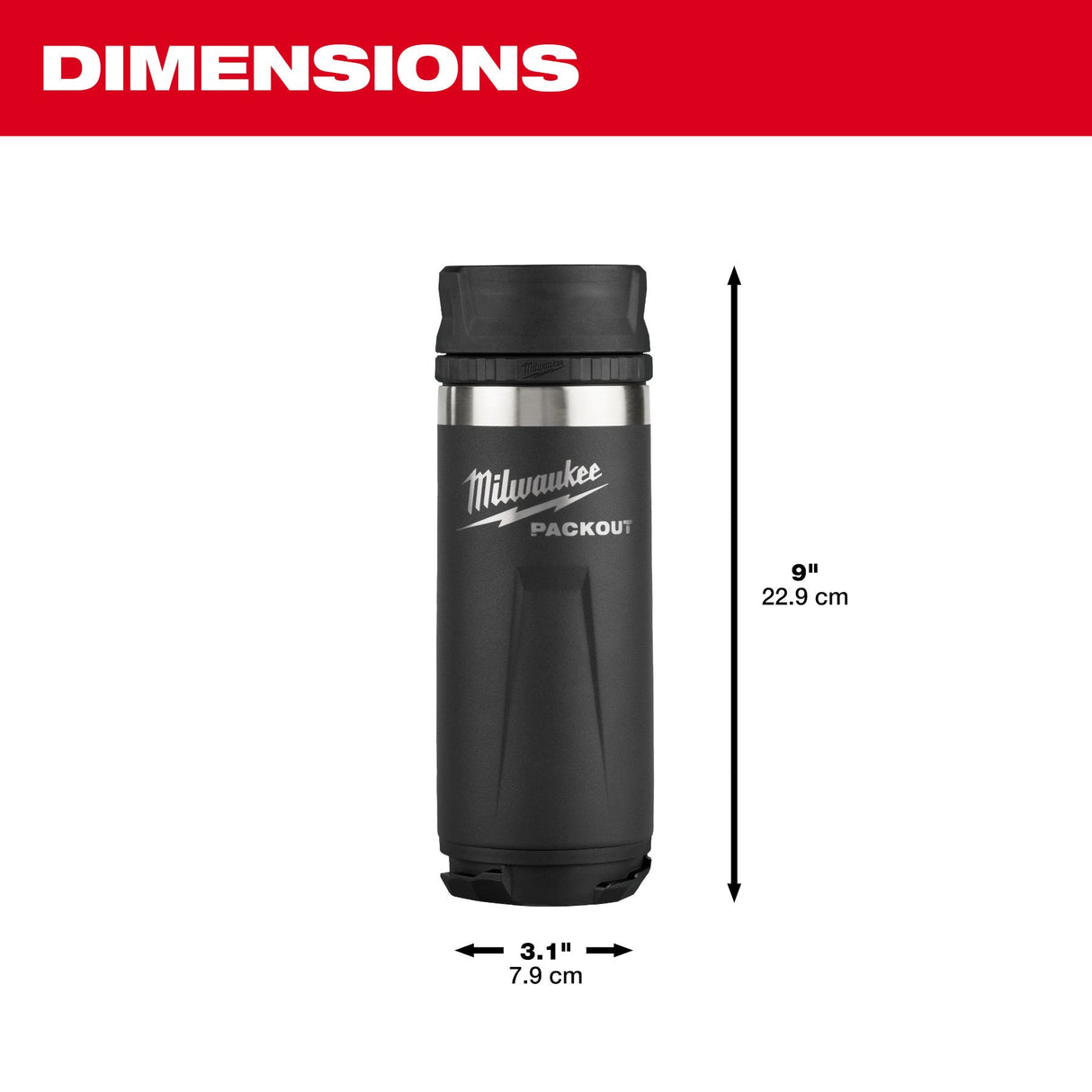 Milwaukee 48 - 22 - 8395B PACKOUT™ 18oz Insulated Bottle with Sip Lid - Mississauga Hardware Centre Inc