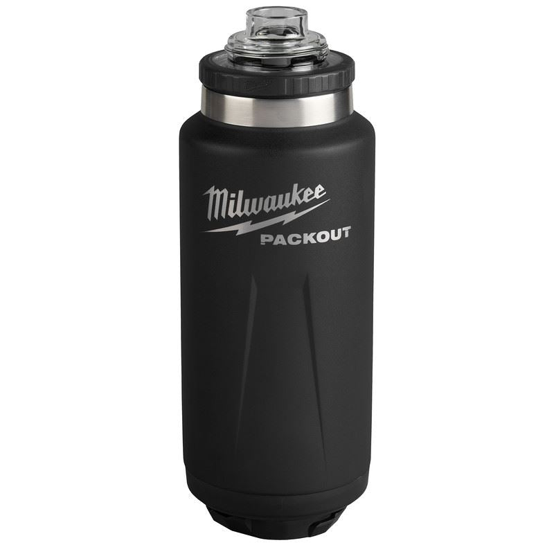 Milwaukee 48 - 22 - 8397B PACKOUT 36oz Insulated Bottle with Chug Lid - Black - Mississauga Hardware Centre Inc