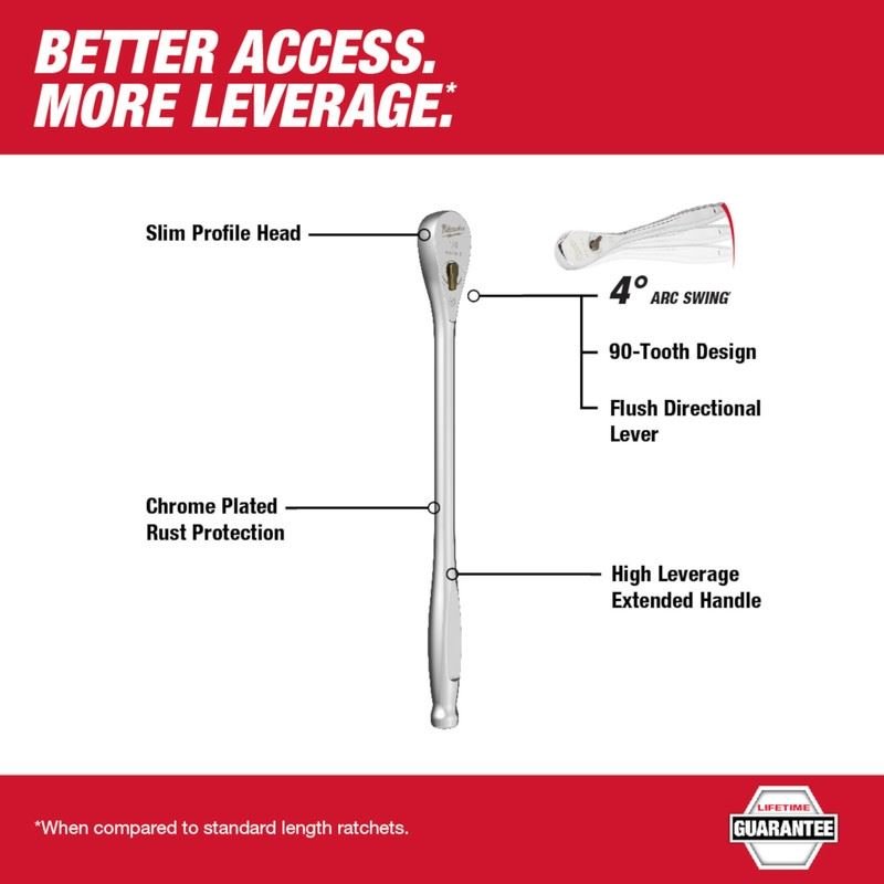 Milwaukee 48 - 22 - 9005 1/4in Drive 9in Ratchet - Mississauga Hardware Centre Inc