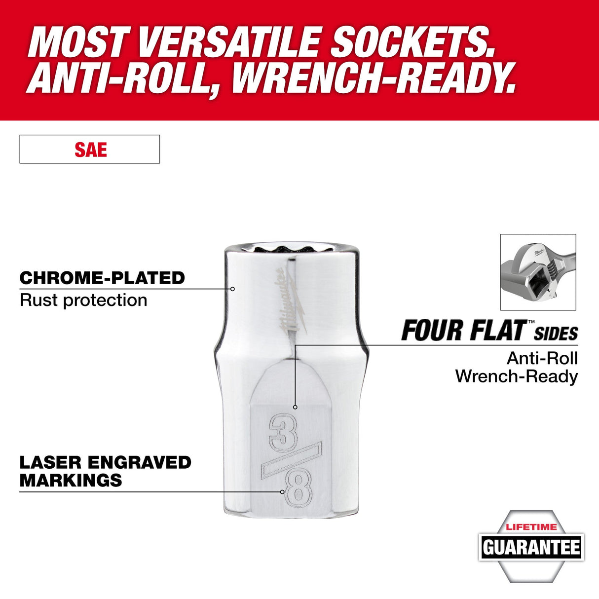 Milwaukee 48 - 22 - 9285 98pc 3/8" Drive 6 - Pt and 12 - Pt Metric & SAE Ratchet & Socket Set with PACKOUT™ Low - Profile Organizer - Mississauga Hardware Centre Inc