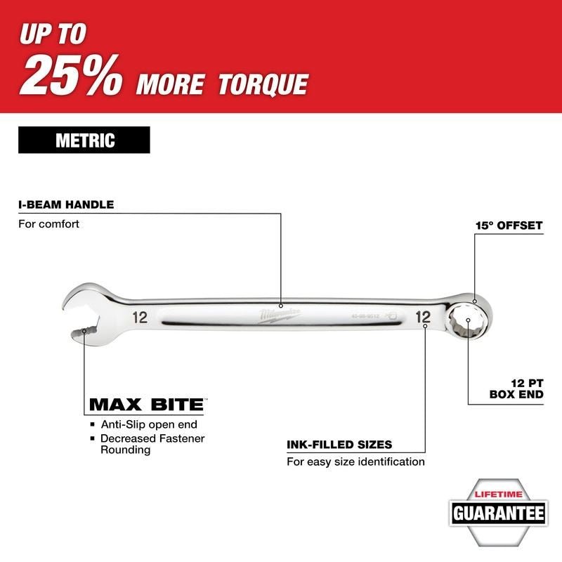 Milwaukee 48 - 22 - 9483 15pc Metric Combination Wrench Set with PACKOUT Compact Organizer - Mississauga Hardware Centre Inc