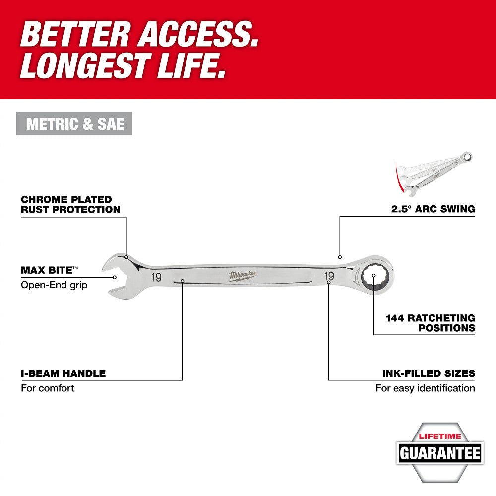 Milwaukee 48 - 22 - 9492 60pc. Metric & SAE Combination Wrench Set with PACKOUT™ 4 Drawer Tool Box