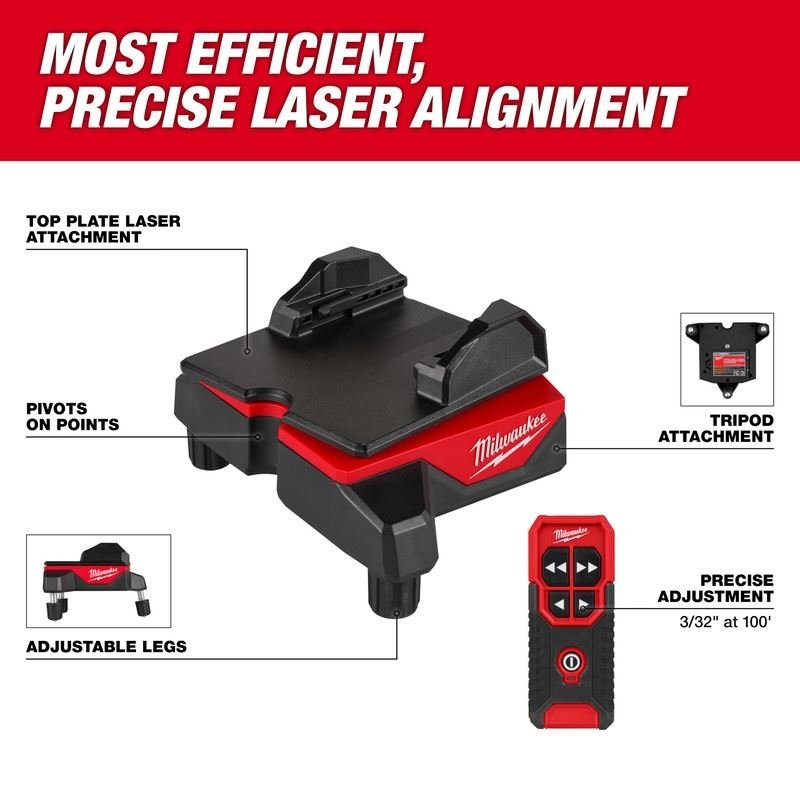 Milwaukee 48 - 35 - 1314 WIRELESS LASER ALIGNMENT BASE W/ REMOTE - Mississauga Hardware Centre Inc