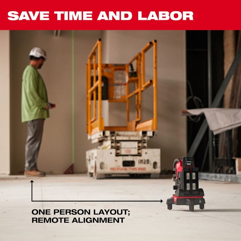 Milwaukee 48 - 35 - 1314 WIRELESS LASER ALIGNMENT BASE W/ REMOTE - Mississauga Hardware Centre Inc