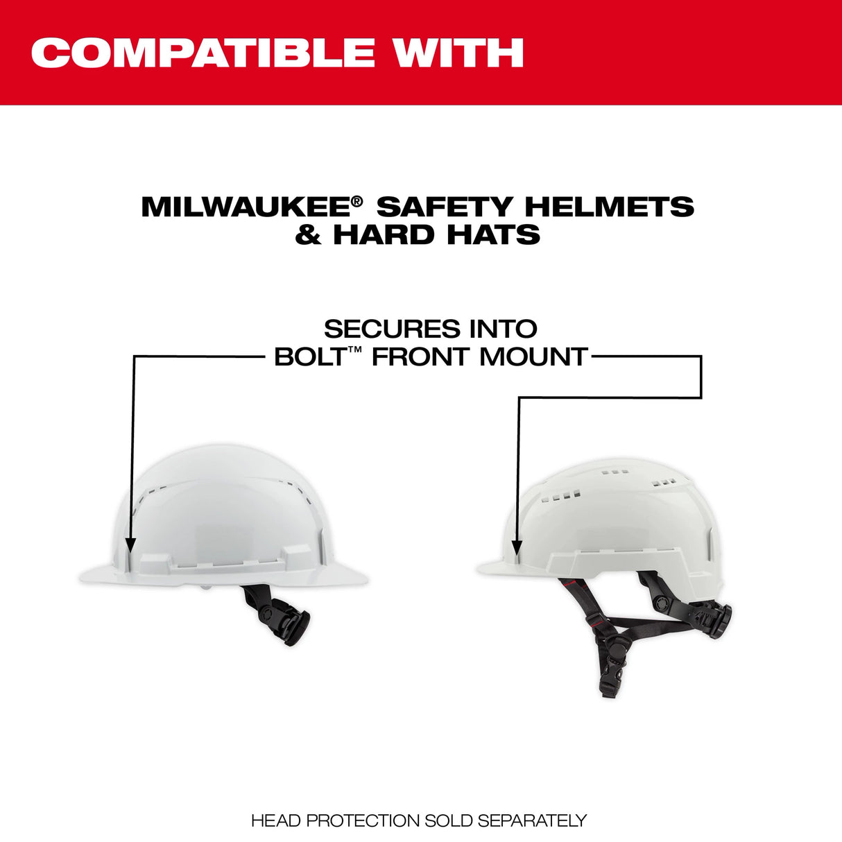 Milwaukee 48-73-1422 compatible with BOLT™ safety helmets and hard hats
