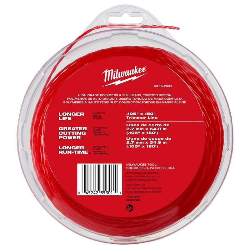 Milwaukee 49 - 16 - 2800 .105" x 180' Trimmer Line - Mississauga Hardware Centre Inc