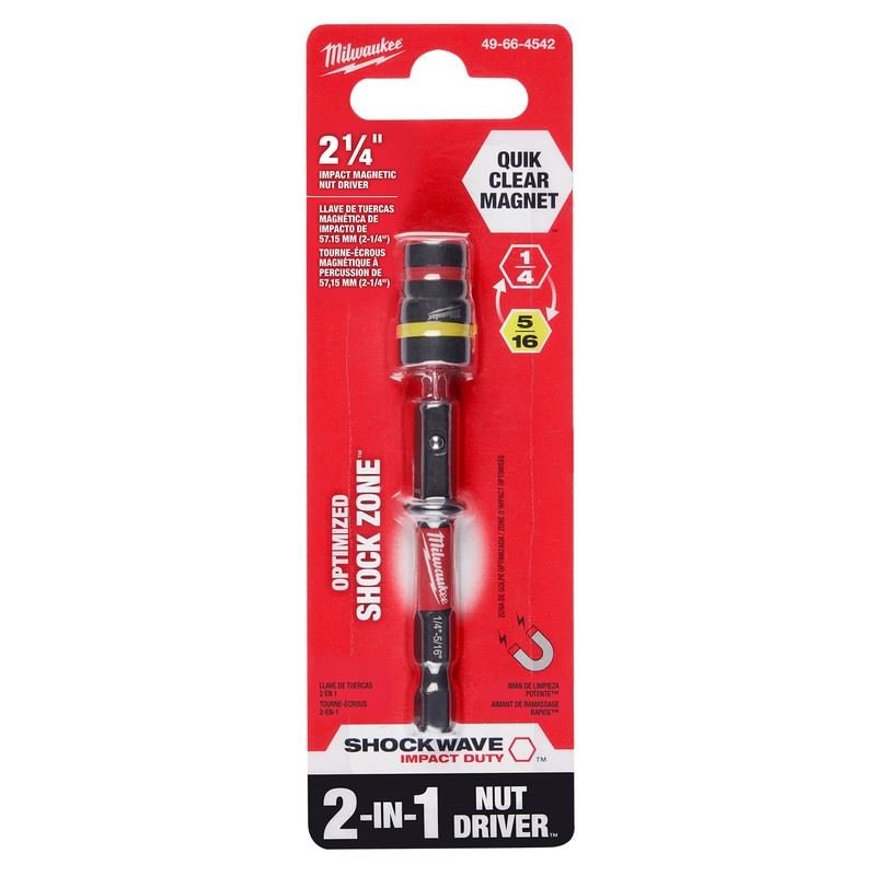 Milwaukee 49 - 66 - 4542 SHOCKWAVE Impact Duty QUIK CLEAR 2 - in - 1 Magnetic Nut Drivers - Mississauga Hardware Centre Inc