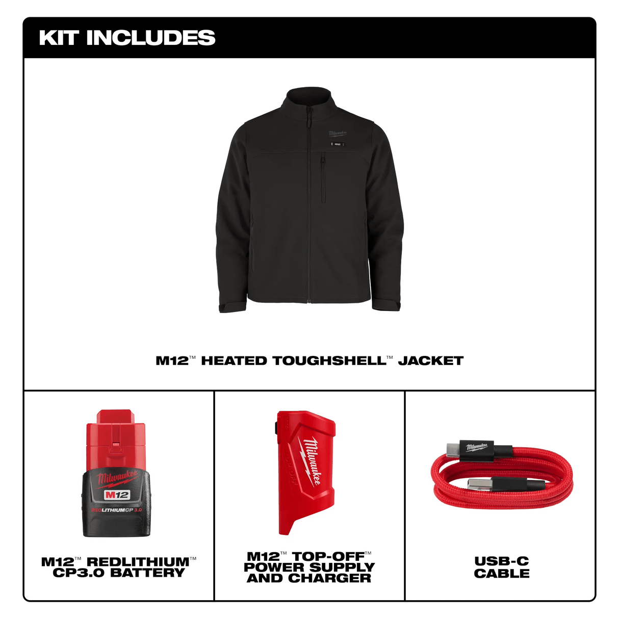 Milwaukee M100 - 21 M12™ Heated TOUGHSHELL™ Jacket - Mississauga Hardware Centre Inc