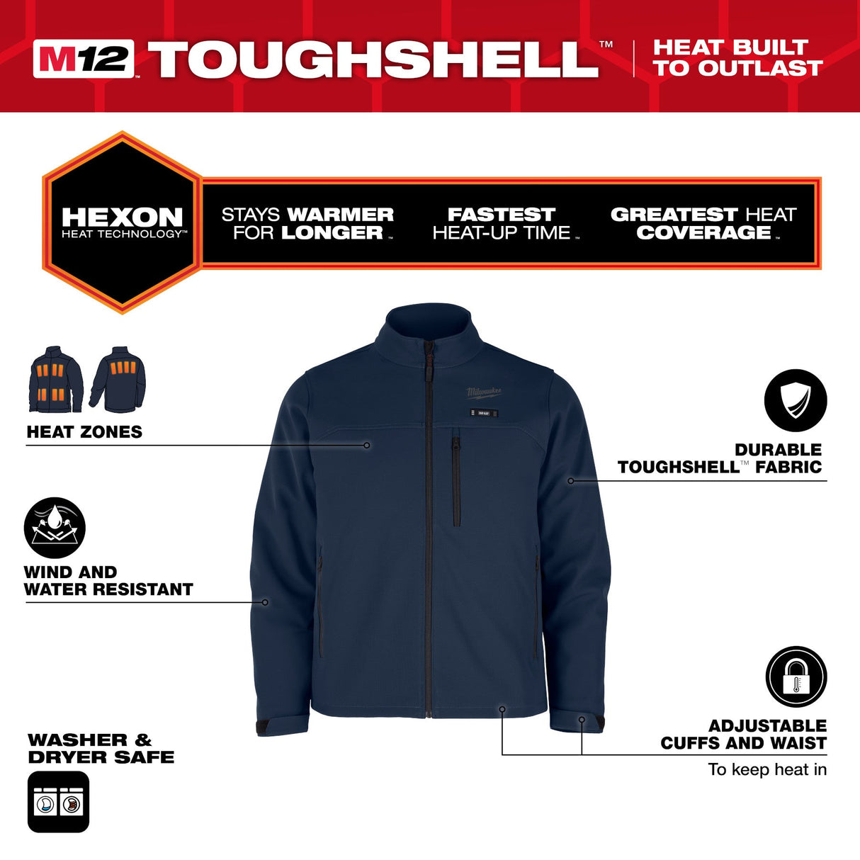 Milwaukee M100 - 21 M12™ Heated TOUGHSHELL™ Jacket - Mississauga Hardware Centre Inc