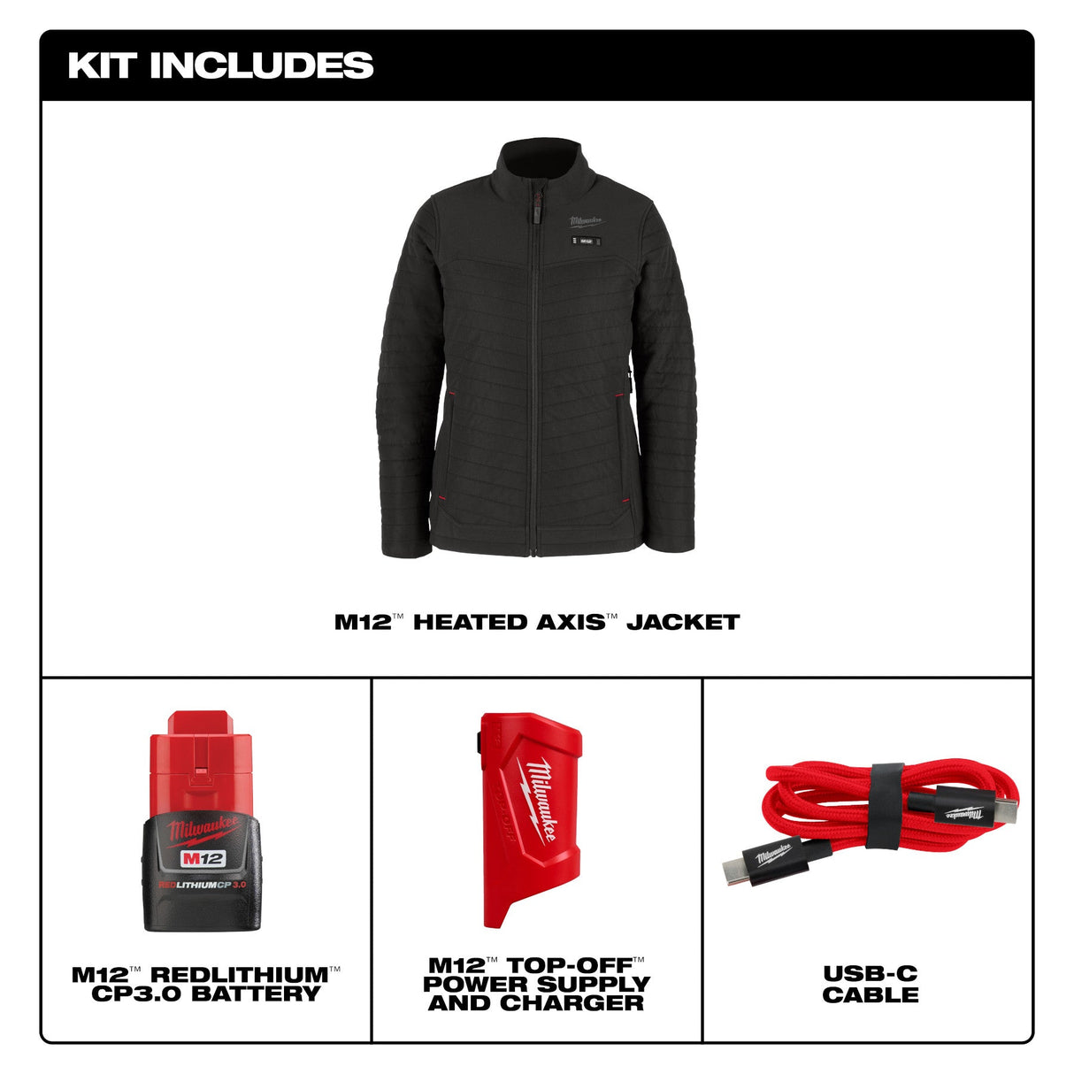 Milwaukee M12™ Women's Heated AXIS™ Jacket - Black SM - Mississauga Hardware Centre Inc