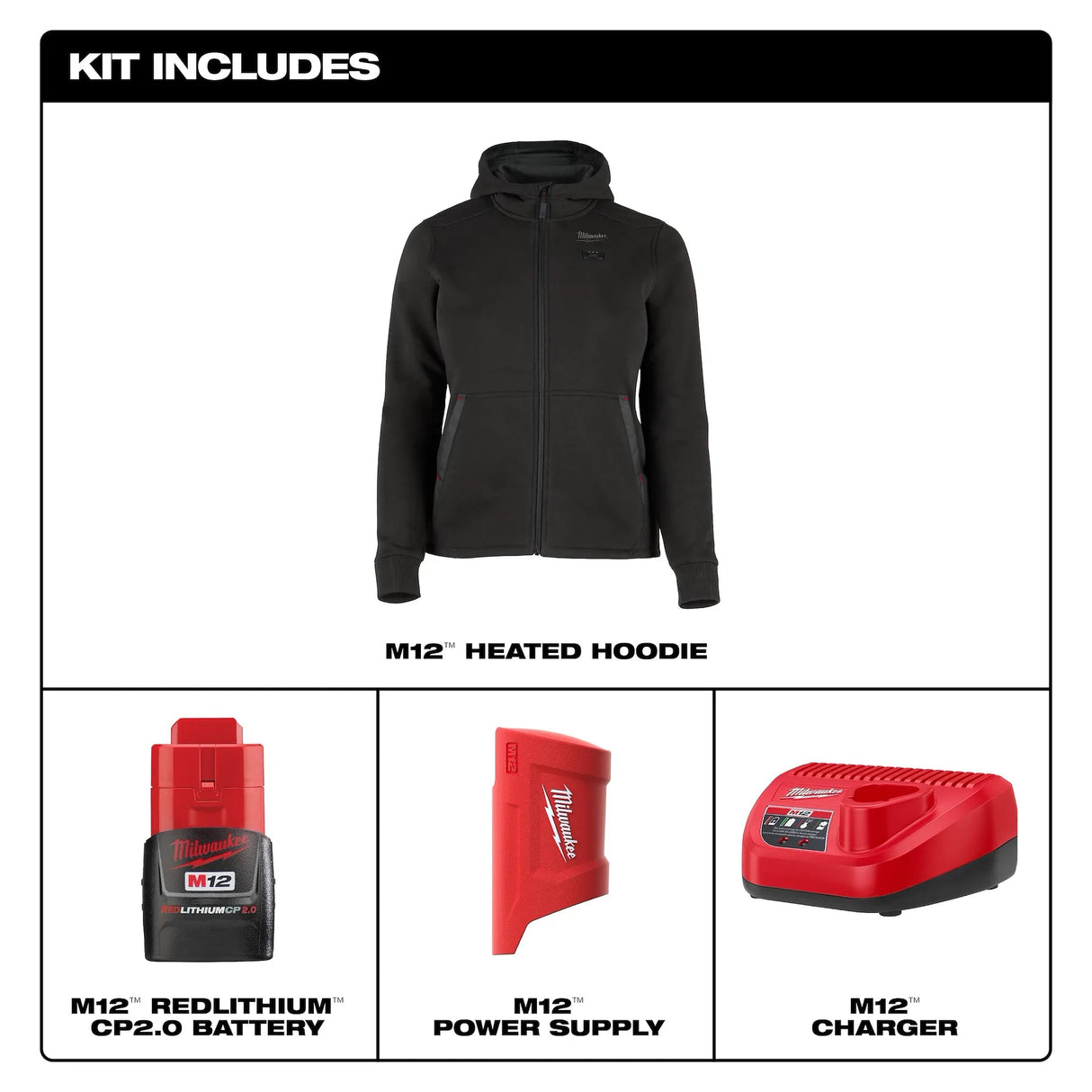 Milwaukee M12™ Women's Heated Hoodie - Black - Mississauga Hardware Centre Inc