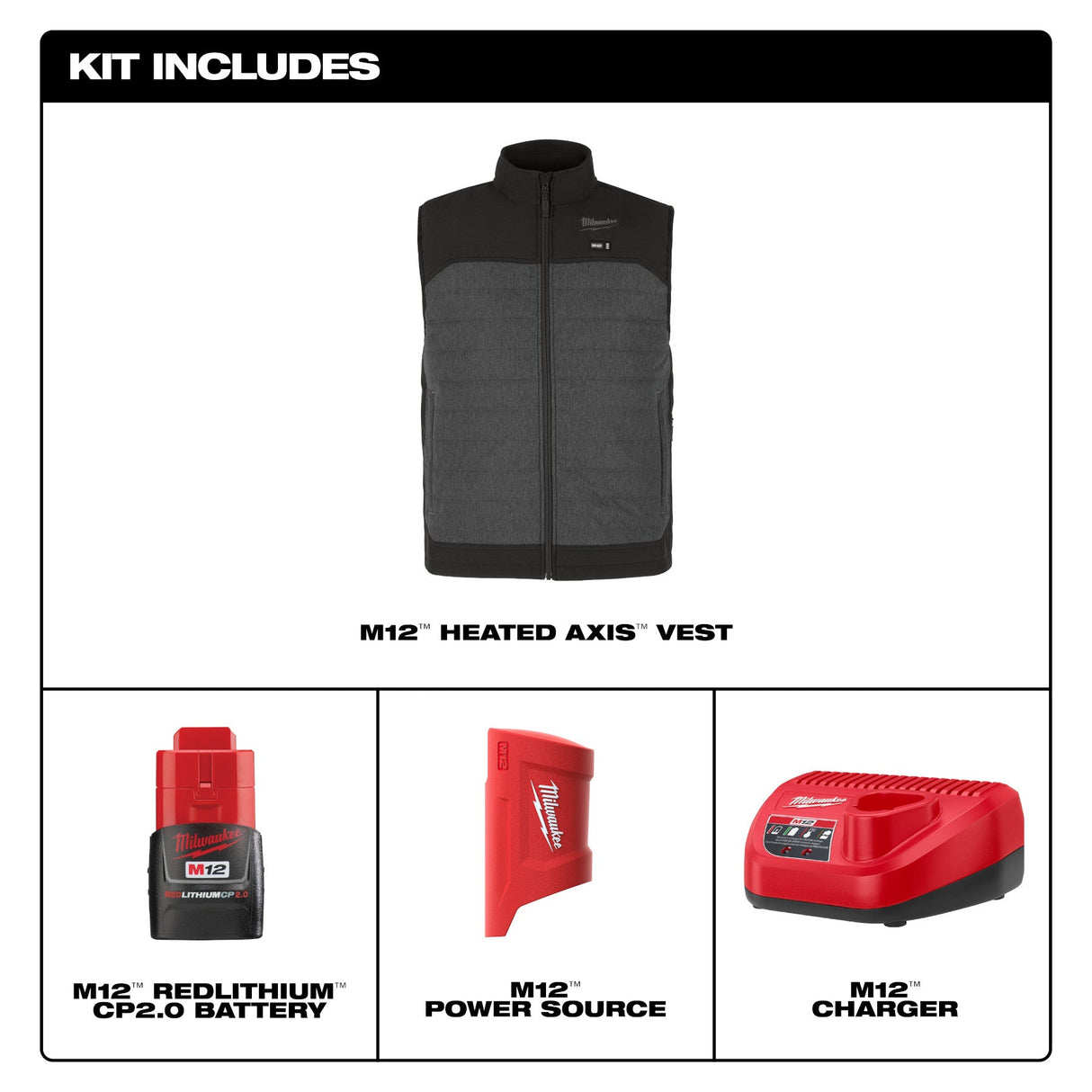 Milwaukee M300 - 21 M12™ Heated AXIS™ Vest - Mississauga Hardware Centre Inc