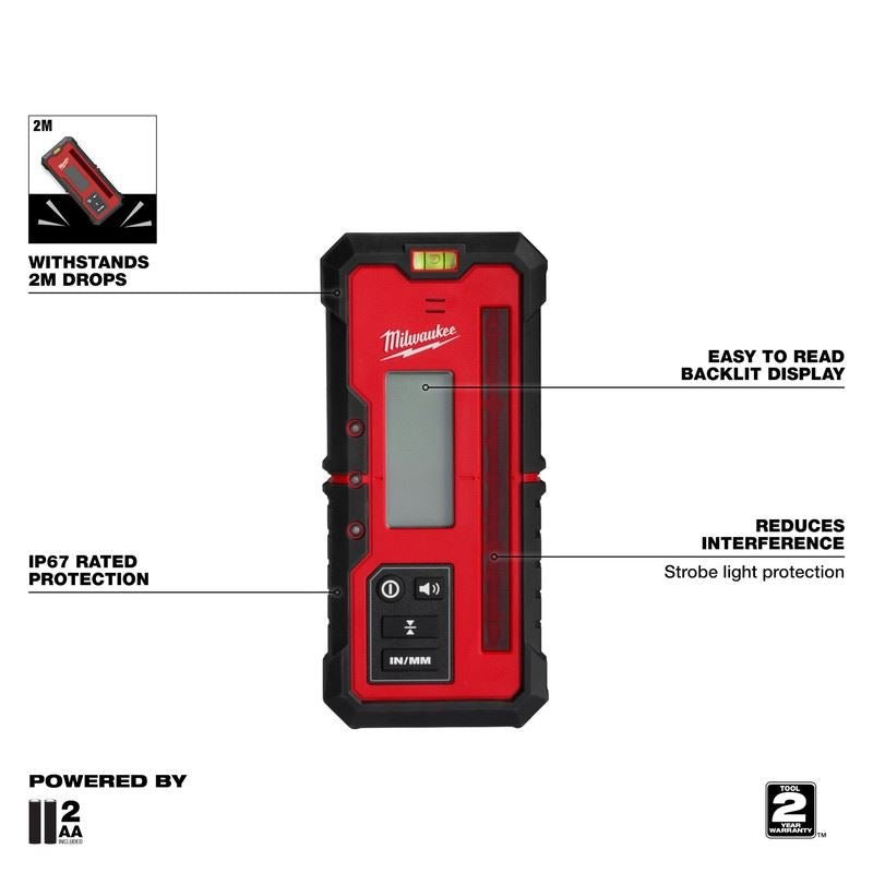 Milwaukee Red Exterior Rotary Laser Receiver - Mississauga Hardware Centre Inc