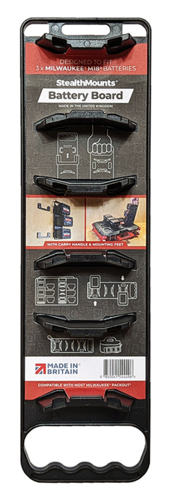 StealthMount BD-MW18-HF-1 Battery Board with Handle and Feet for Milwaukee M18
