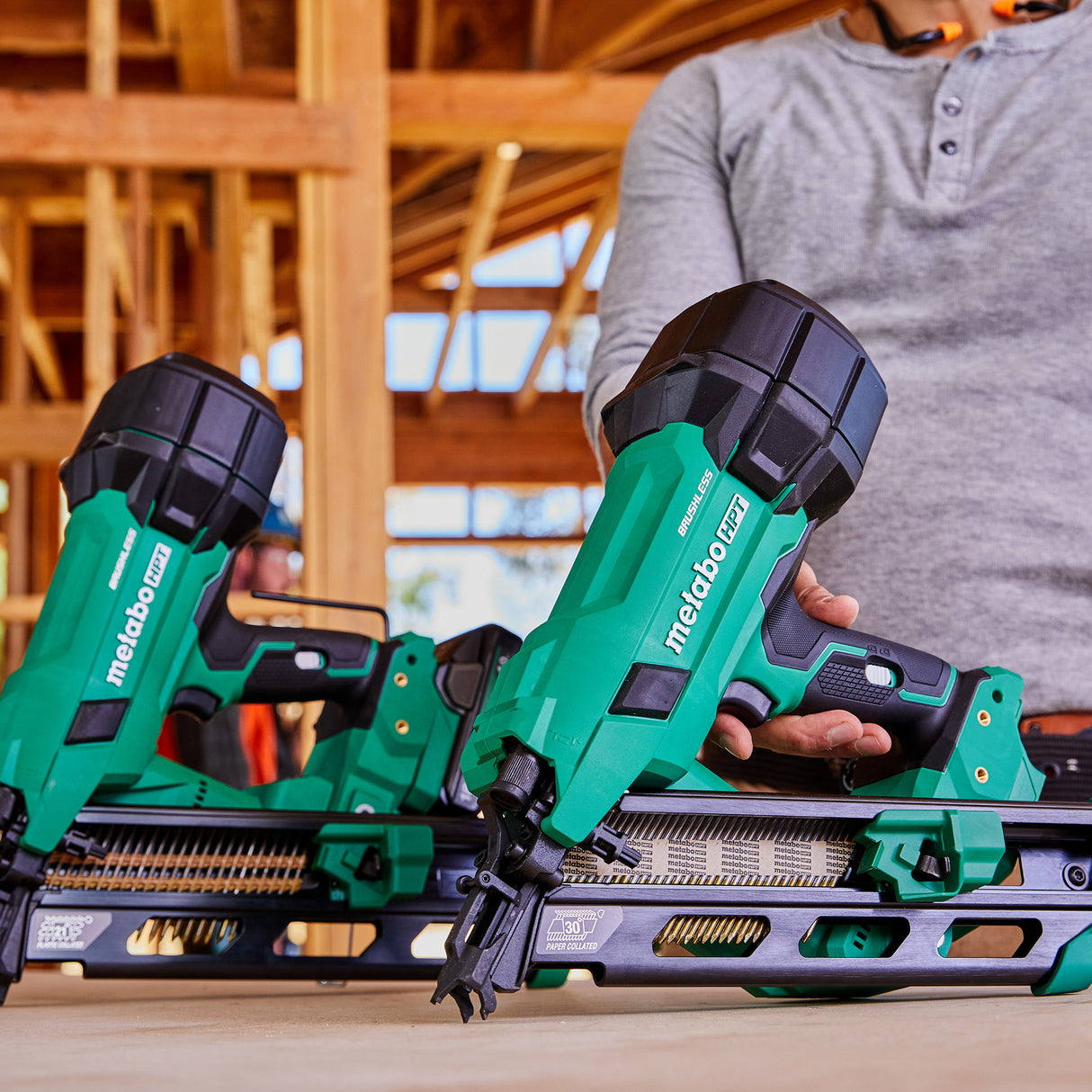 METABO HPT NR1890DCAM 18V MultiVolt Cordless 30° 3-1/2" Paper Tape Framing Nailer