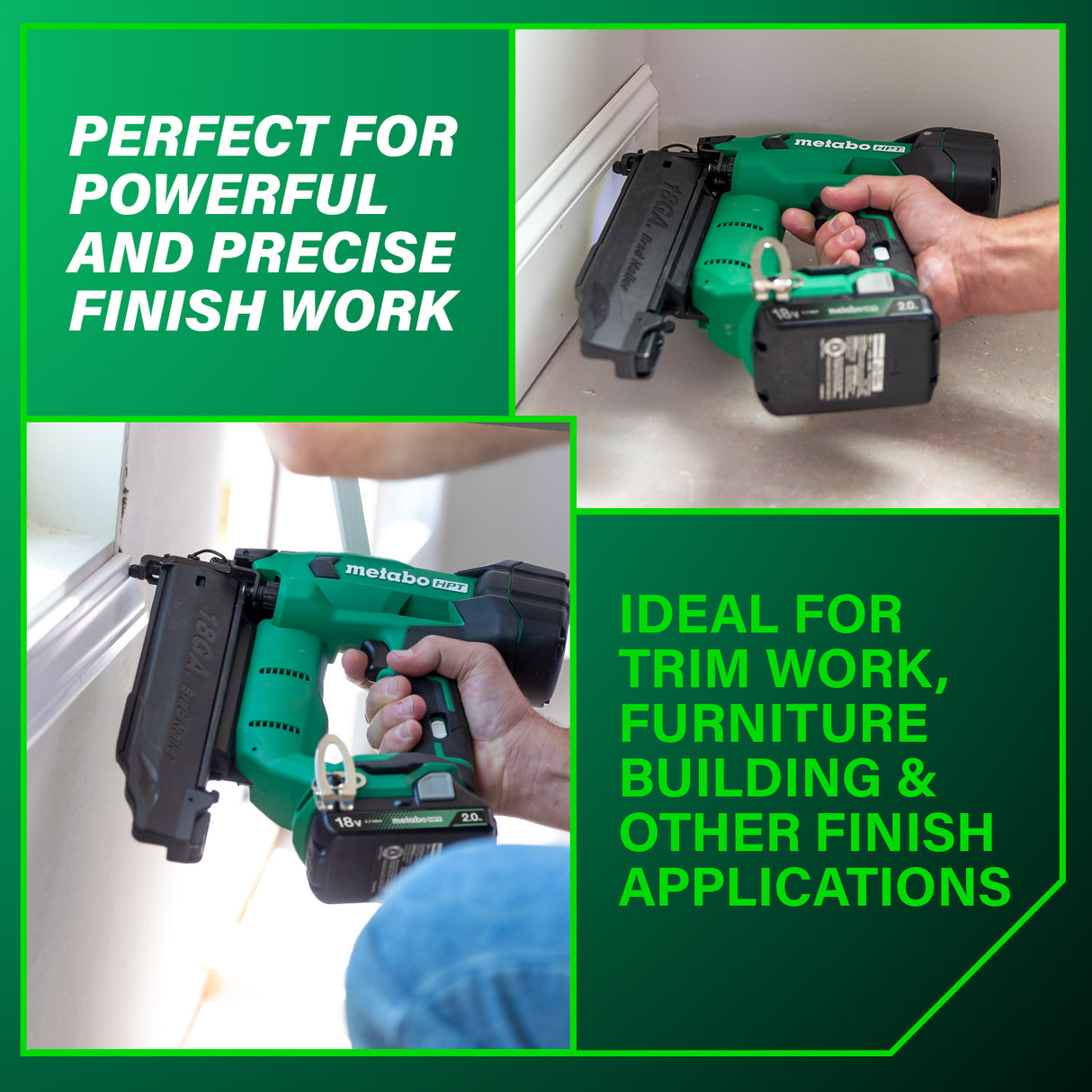 metabo HPT 18V MultiVolt™ Brushless 18-Gauge Compact Brad Nailer (1x2.0Ah) NT1850DFT