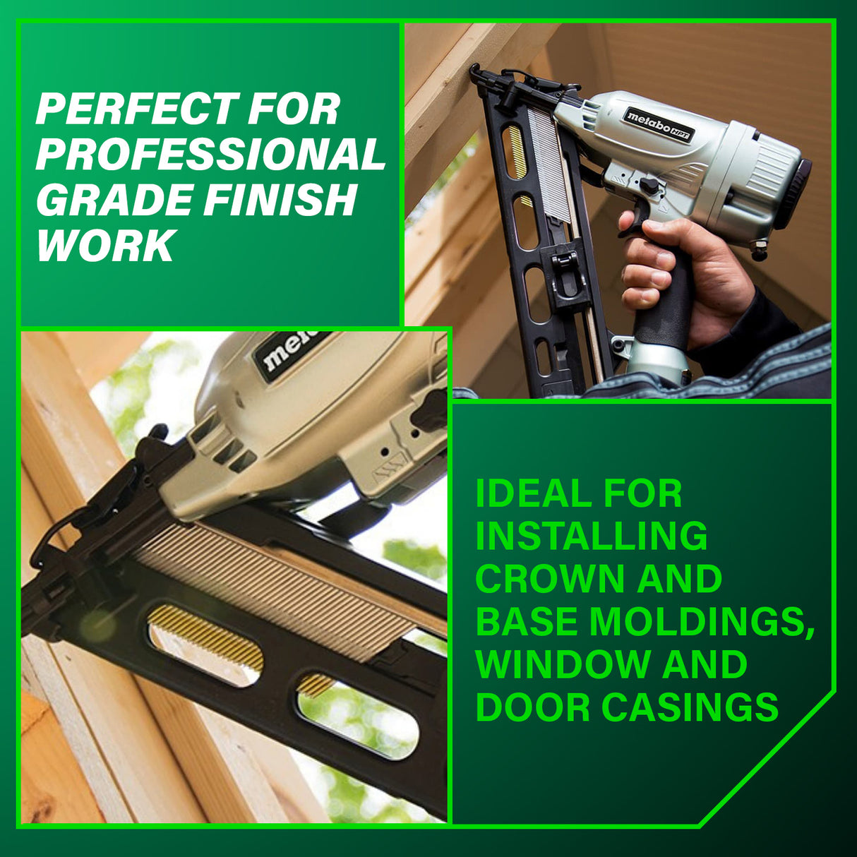 metabo HPT NT65MA4M 2-1/2 Inch 15 Gauge Angled Finish Nailer with Air Duster