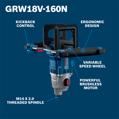 BOSCH GRW18V-160N Professional 18V Brushless High Torque Mixer