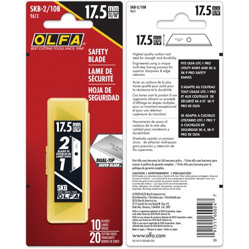 OLFA 9613 SKB - 2/10B SKB - 2 Dual - Edge Safety Blade - 10 Pack - Mississauga Hardware Centre Inc
