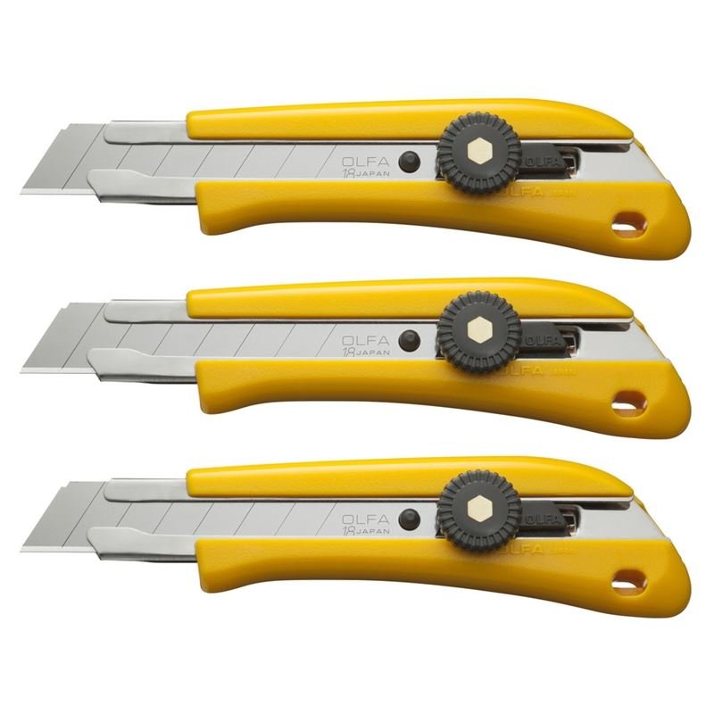 OLFA BN - L/CP3 18mm Heavy - Duty Ratchet Lock Snap - Off Utility Knife - 3 Pack - Mississauga Hardware Centre Inc