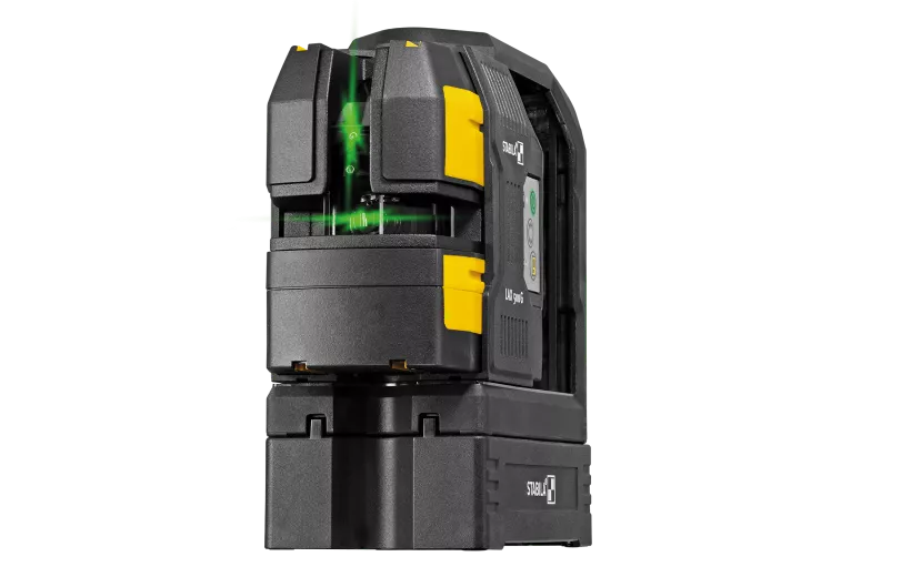 STABILA Cross-Line Laser LAX 500 G, 12 V System, 7-Piece Set, with Rechargeable Battery and Charger