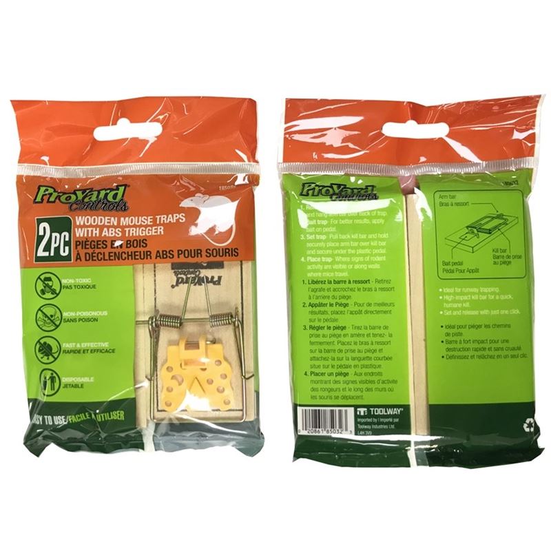ProYard 185032 MOUSE TRAP WOODEN EZ SET ABS SNAP - 2PK - Mississauga Hardware Centre Inc